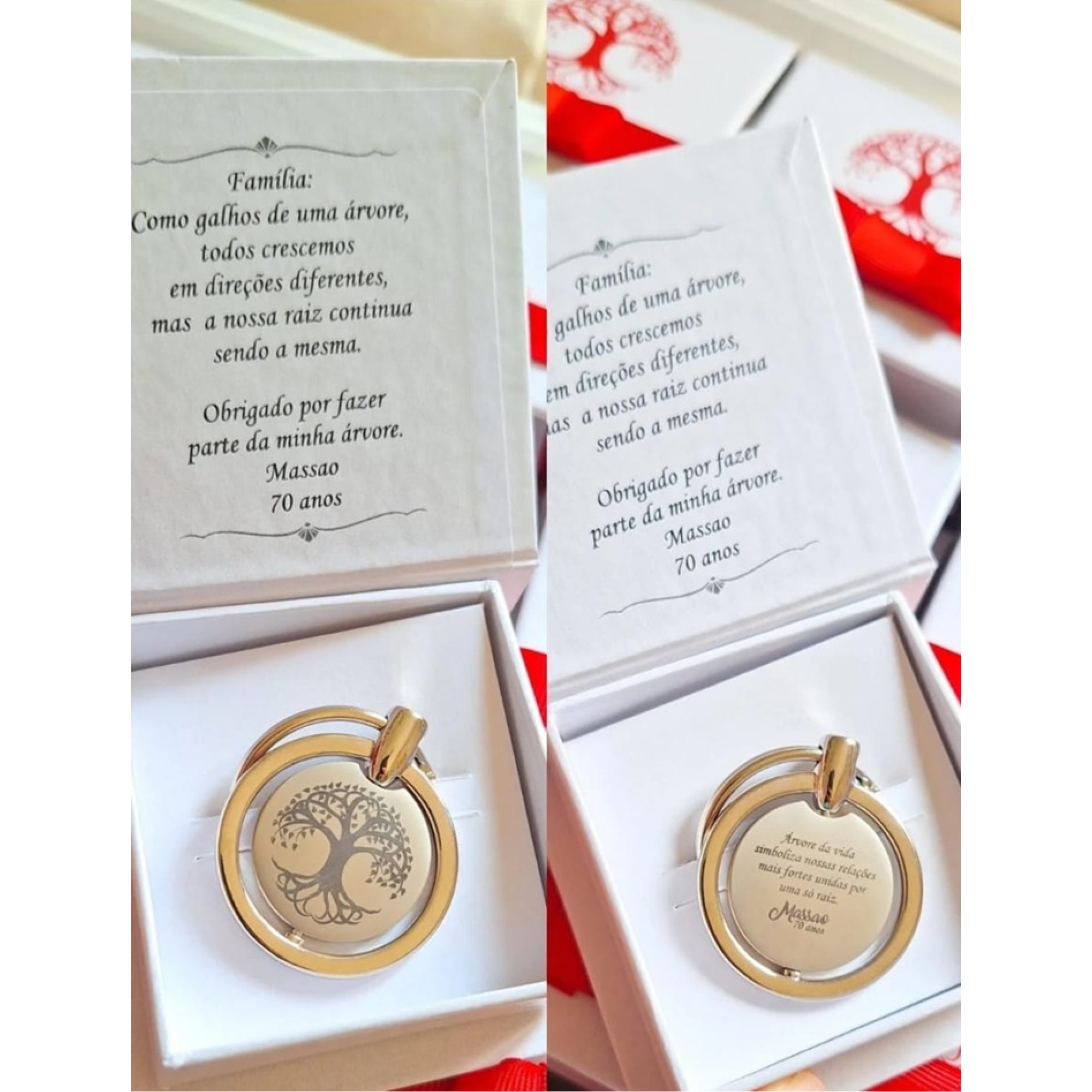 Chaveiro Giratório Árvore da Vida Giratório na Caixinha